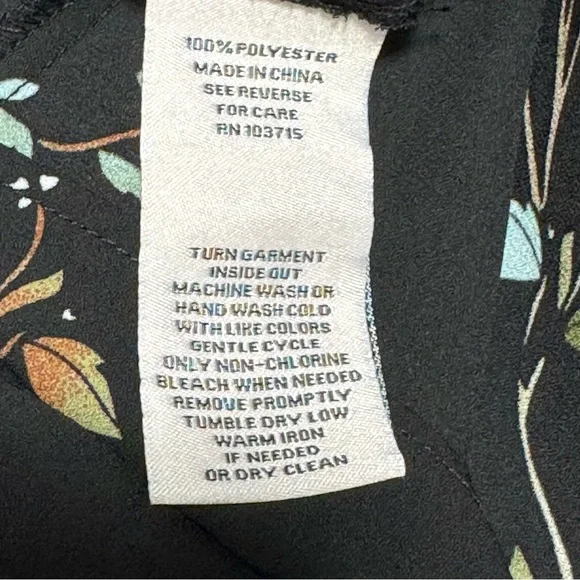 Nanette Lepore Dark Floral Hi-Low Puff Sleeve Dress 2 Whimsigoth Bloomcore Black - Picture 13 of 13